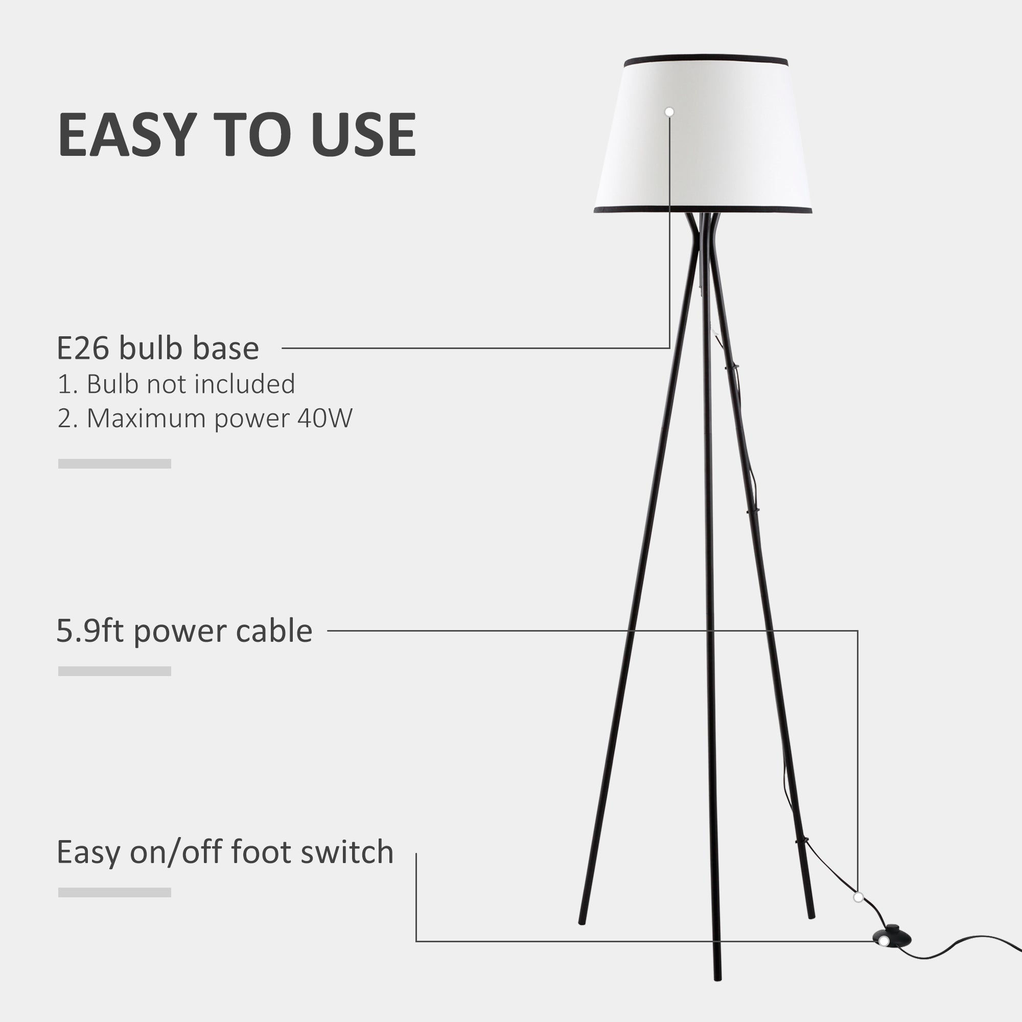 Metal Tripod Floor Lamp