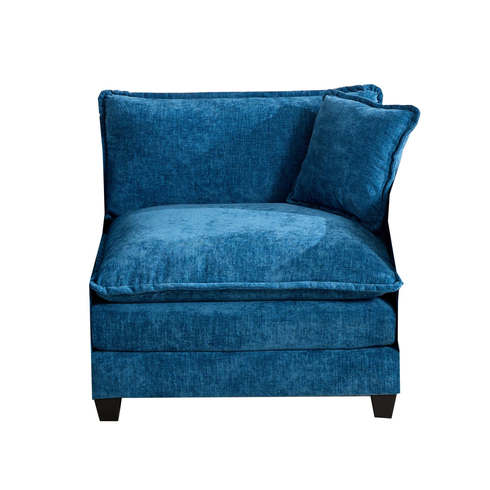 Sofá Nube Un Asiento Reposabrazos No Incluidos, Sofá Seccional Moderno, Para Sala de Estar Dormitorio y Apartamento, Cojín de Asiento Tapizado en Doble Capa Cómodo, Tela de Chenilla Transpirable, Azul