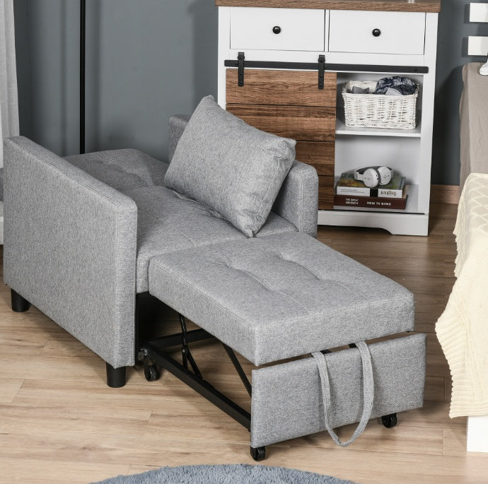 Gray Convertible Chair Bed