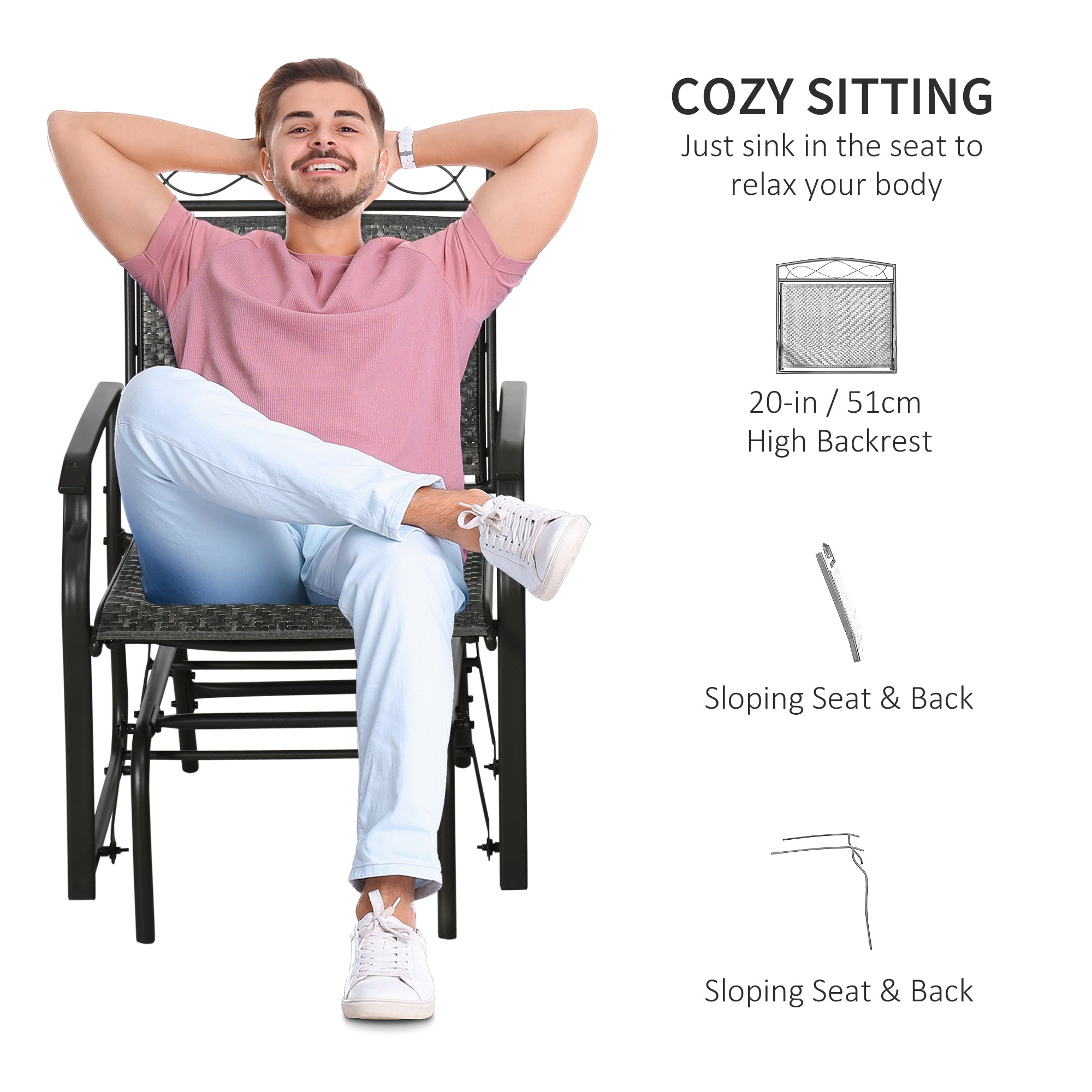 Conjunto de 2 Sillas Columpio para Exteriores