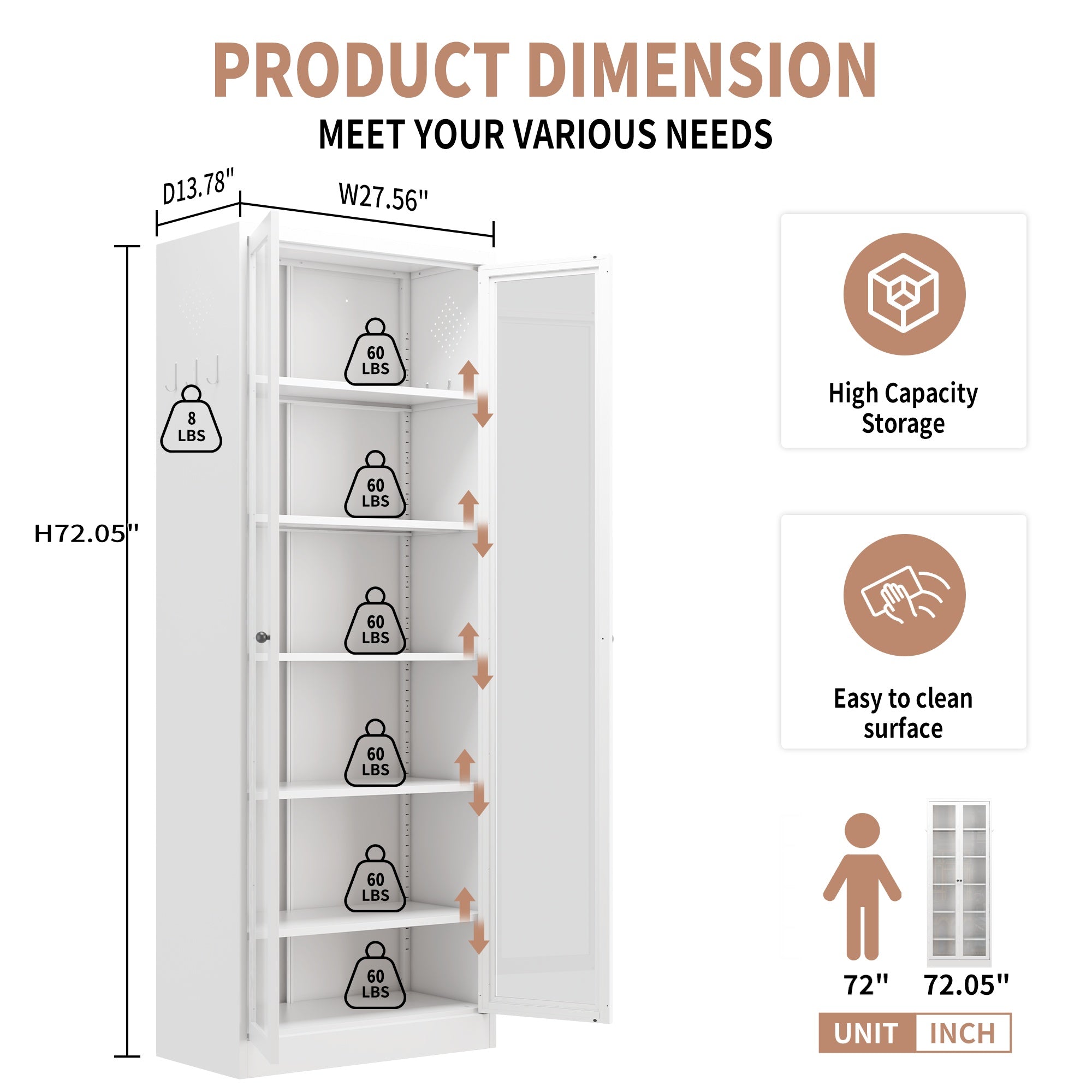 White Tall Storage Cabinet