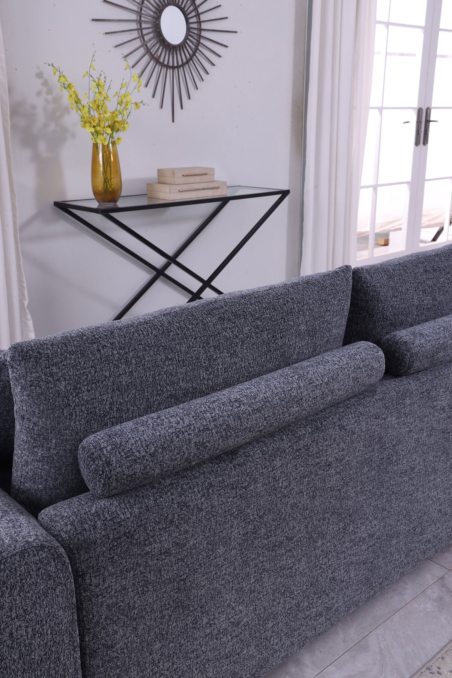 Modern Minimalist Comfortable Fabric GREY Sofa