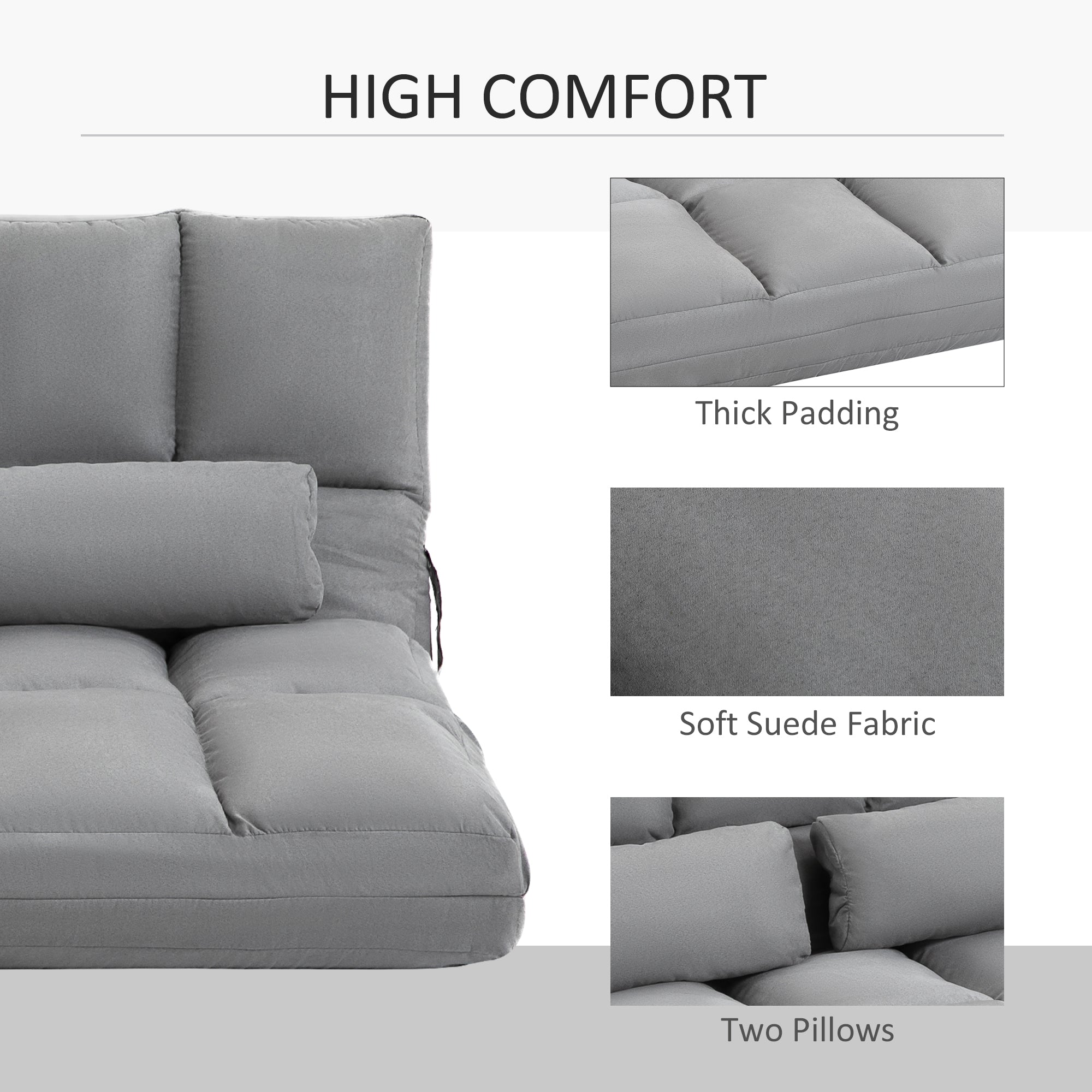 Gray Convertible Sofa Chair