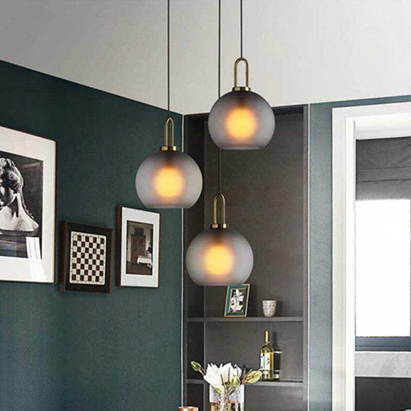 Glass Ball Chandelier 30cm Scrub Soot Finish