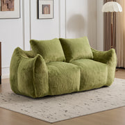 Sofá Gigante de Puf para Adultos, Sofá de Puf Loveseat Ultra Suave y Esponjoso, Silla de Reposo Oversized para Interiores en Sala de Estar o Dormitorio, No Requiere Ensamblaje, Silla Cómoda para Lectura con Almohadas, Verde