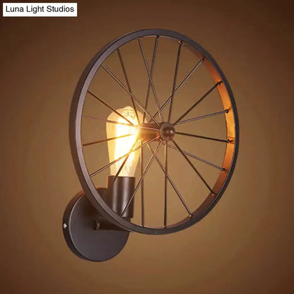 إضاءة جدارية معدنية مزخرفة برأس واحد باللون الأسود - تصميم ويل