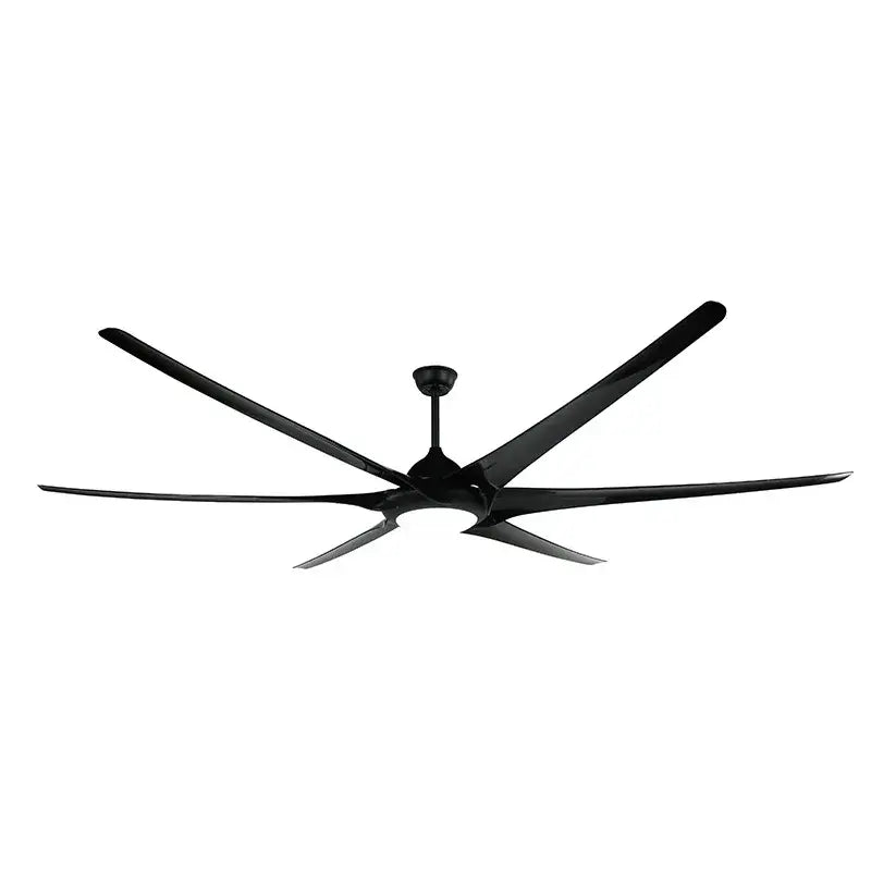 Modern dark bronze large ceiling fan with black matte finish, sleek blades, and integrated lighting for living rooms