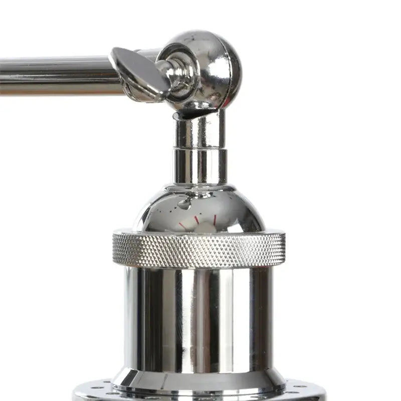 Shiny chrome-finished adjustable wall-mounted towel rack with textured grip ring complements modern led wall lamps