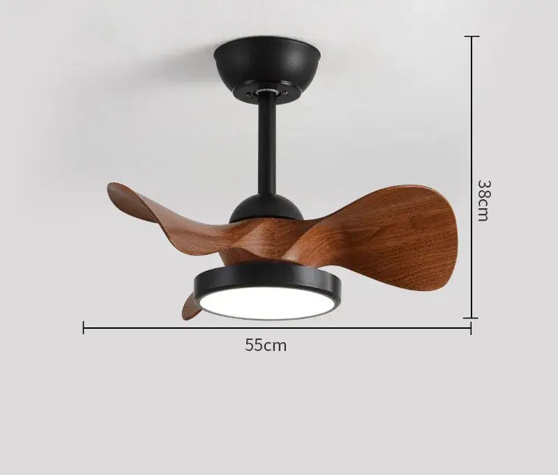 Modern white led ceiling fan with wooden blades and integrated circular led light for bedroom fan light use
