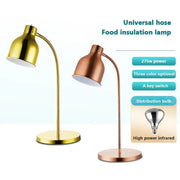 Gold and rose gold 275w electric food heat lamps with flexible gooseneck arms for kitchen food insulation