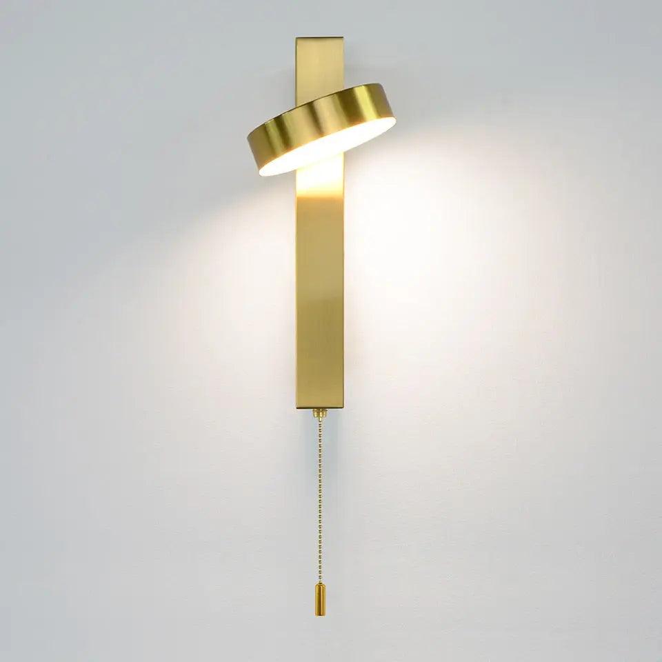 350° Modern Wall Sconces - Gold with Gold Switch / Natural (4000K)