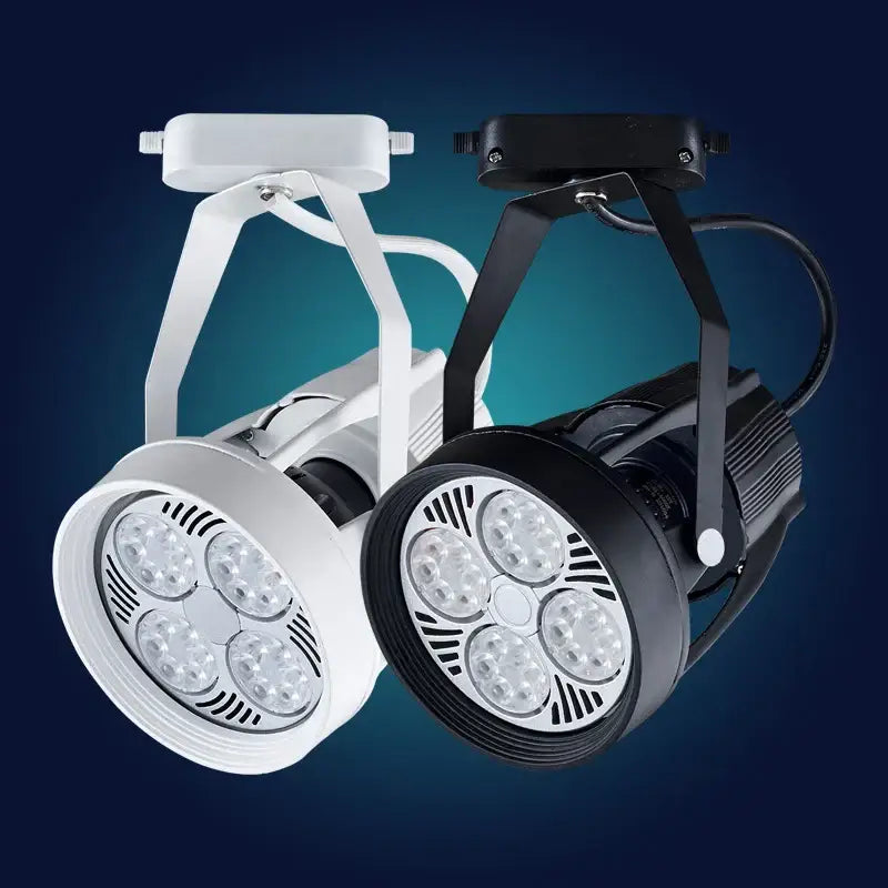 Modern black and white 35w led ceiling spot light with circular arrays of bright bulbs for retail display fixtures