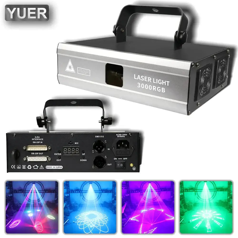 Silver and black decorbites 3d cartoon laser light projector with handle and side ventilation fans for party rooms