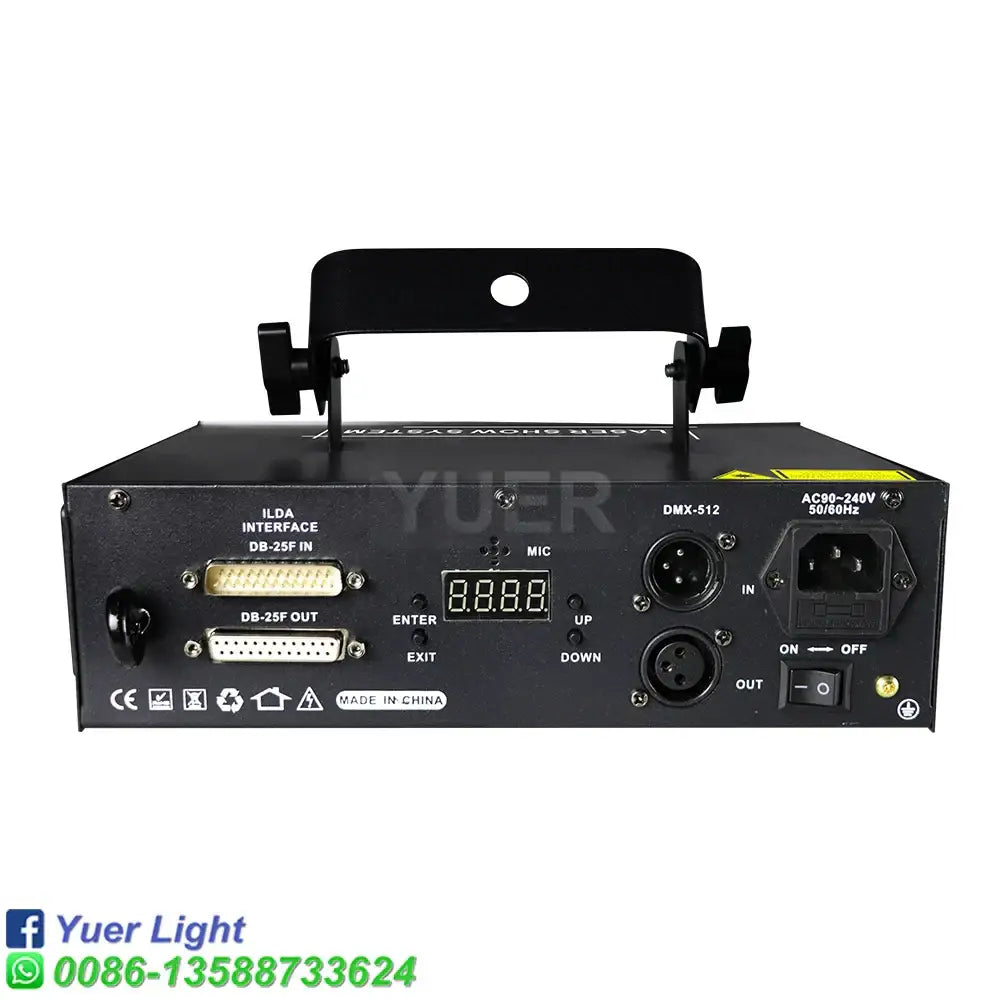 Black yuer light laser light projector back with multiple ports and digital display for decorbites 3d cartoon party use