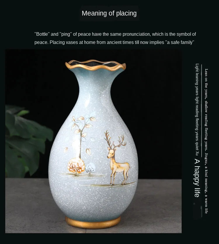 3D Ceramic Vase for Dried Flowers Display - B - Vase