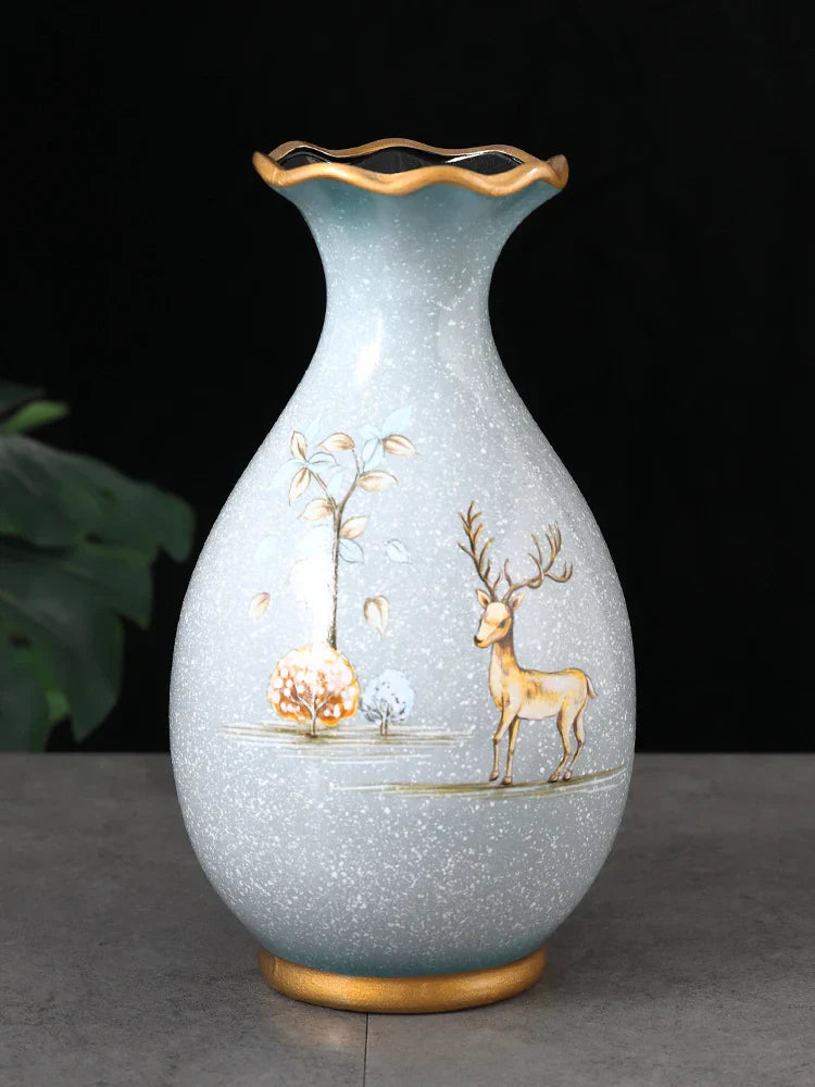 3D Ceramic Vase for Dried Flowers Display - B - Vase