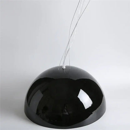 Modern black sky garden resin chandelier pendant light featuring a glossy dome shape with thin wire suspension for dining room decorbites 3d sky