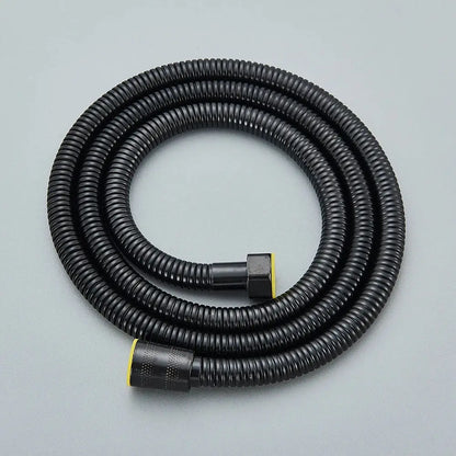 DecorBites™ black bronze flexible shower hose with yellow-accented connectors for bathroom hand shower replacement