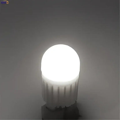Decorbites 5pcs dimmable led g9 bulb with frosted glass dome and ribbed plastic base warm white 1.5w 110v-220v