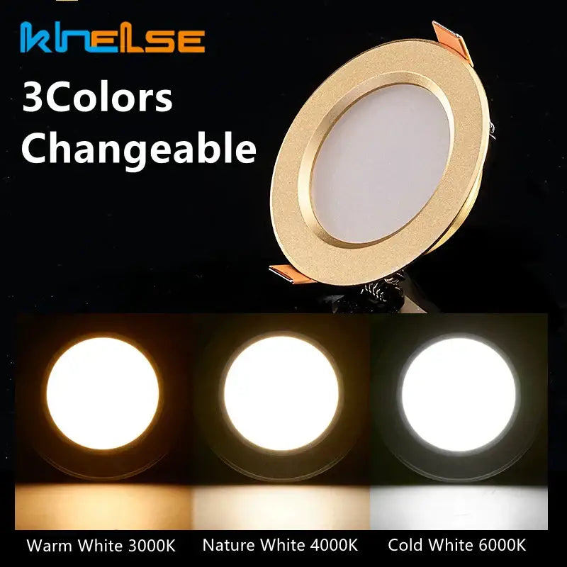 Decorbites gold led ceiling recessed downlight with three color options warm white nature white and cold white