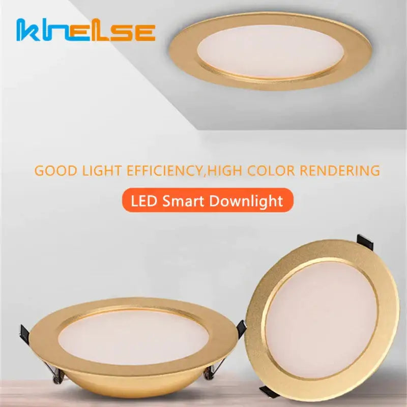 Gold led ceiling downlight decorbites ultra-thin 5w 7w gold finish with sleek circular design and frosted glass panel