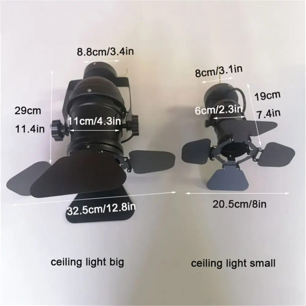 Decorbites™ black industrial-style cob led track light with adjustable metal shades for clothing store spotlight use