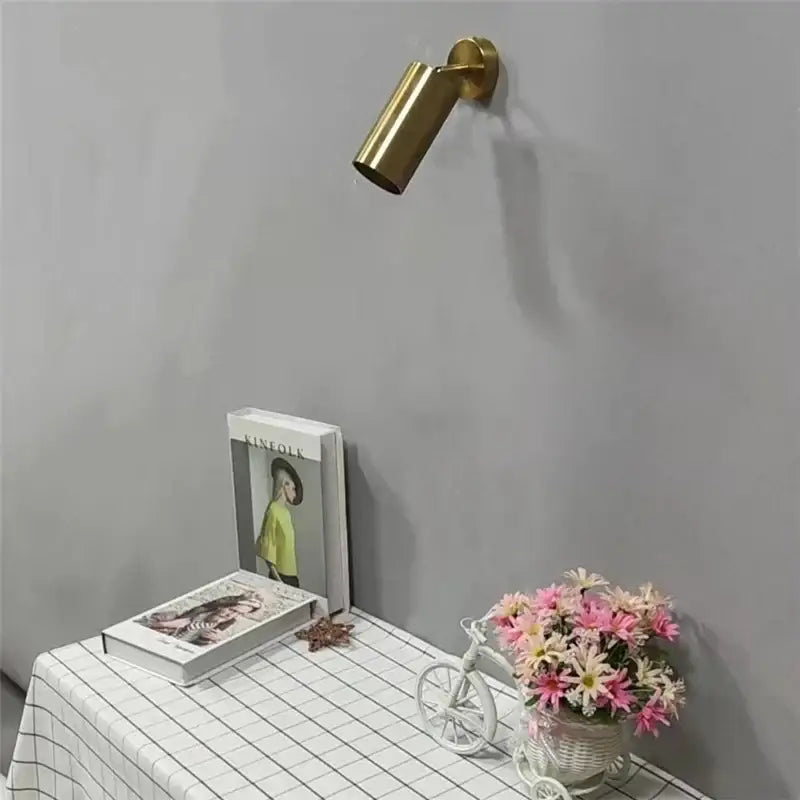 DecorBites™ 5W copper led ceiling track downlight in gold cylindrical metal with replaceable E27 bulb wall mounted spotlight