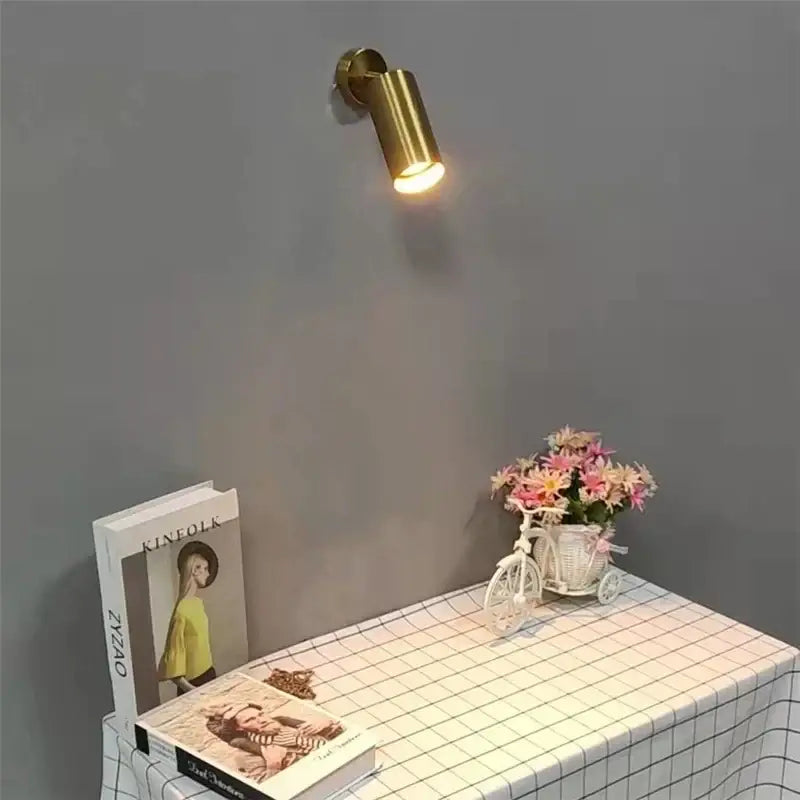 Brass-colored cylindrical decorbites 5w copper led ceiling track downlight with warm glow and replaceable e27 bulb