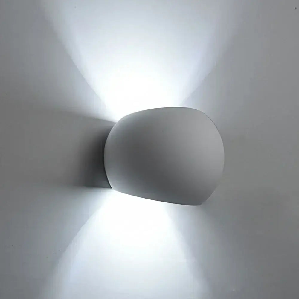 Minimalist white matte-finish decorbites™ led gypsum wall lamp with soft diffused lighting for bedroom and living room