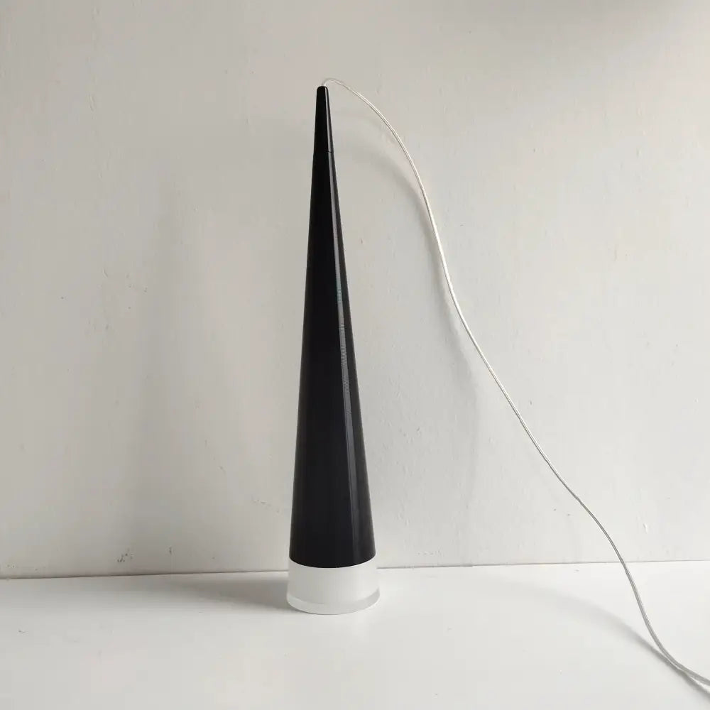 Decorbites 5w led pendant light with silver black aluminum tube fixture and black conical table lamp with white base