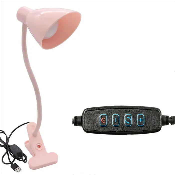 Pink decorbites™ led clip lamp with usb power cord and black remote for dimmable night light led settings