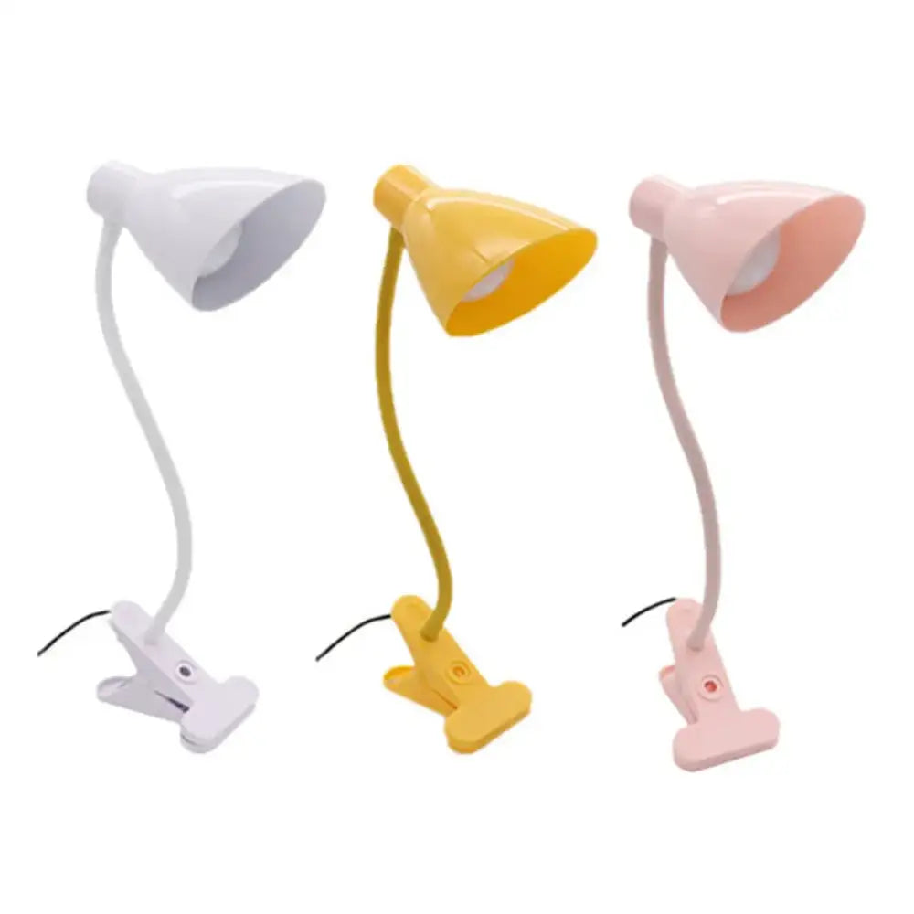 Decorbites™ 5w usb night light led clip lamp in white yellow and pink with flexible gooseneck and dimmable settings