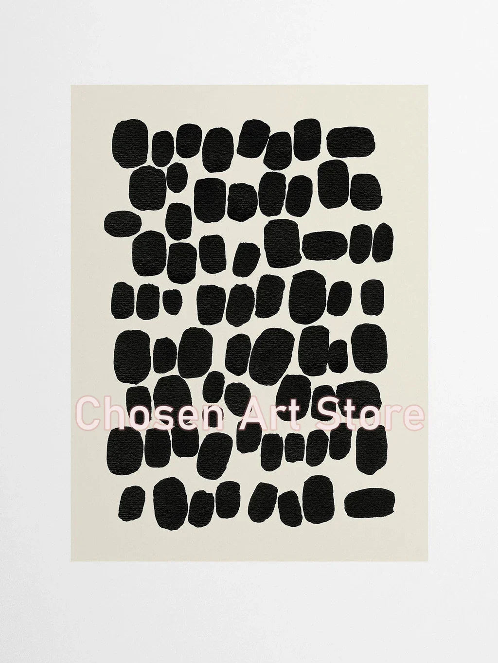 6 Black & Beige Abstract Canvas Poster Prints - 70X100cm Unframed / 5 - Posters