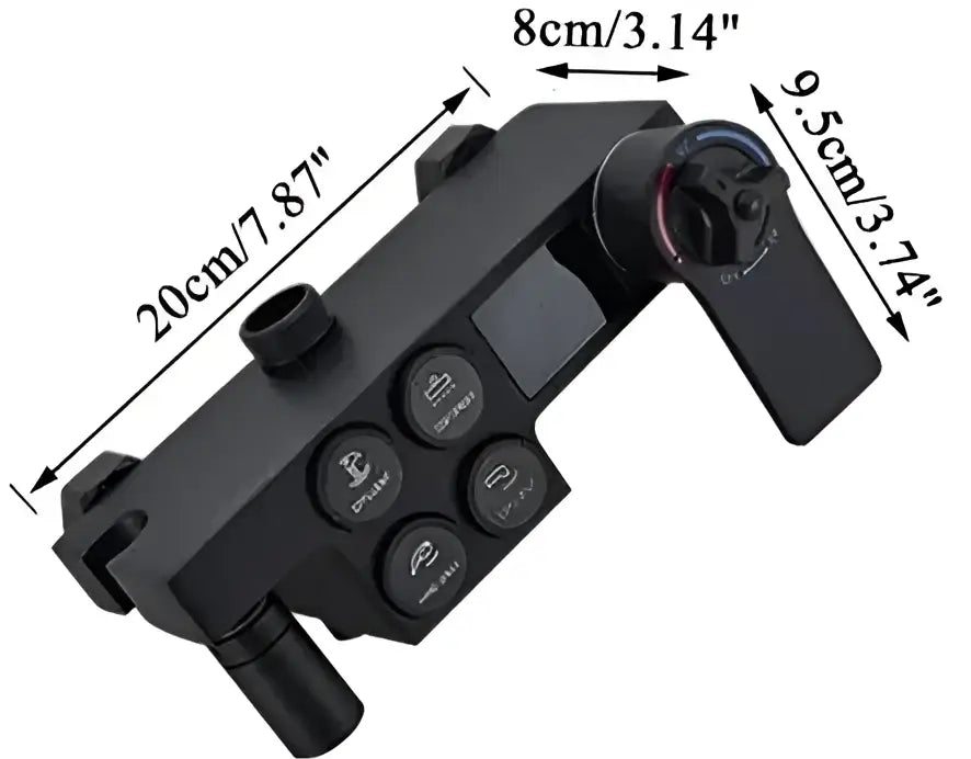 Black matte finished tactical camera rig with adjustable arms shown behind decorbites 6 inch deck plate cover for sink faucet