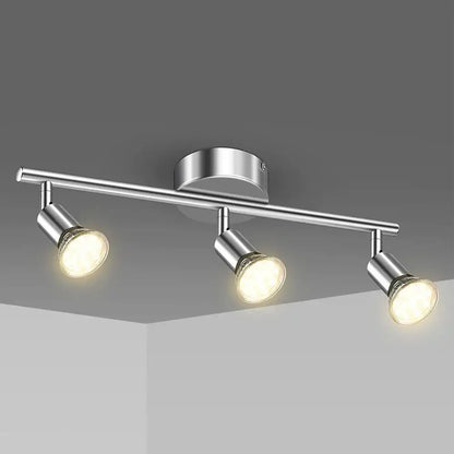 Modern chrome-finished decorbites 6 head led ceiling light with adjustable angle spot lamps for living room use