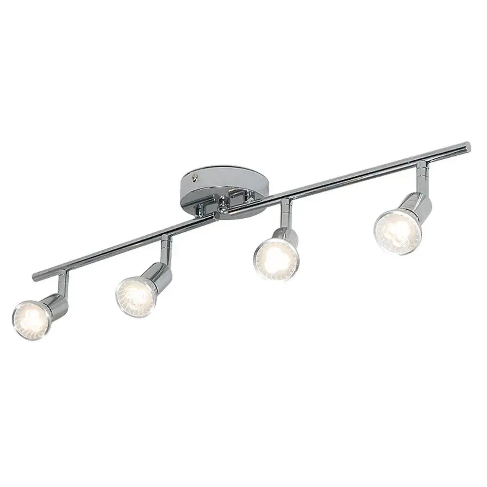 Chrome finished decorbites™ 6 head ceiling light with four adjustable angle spot lamps for living room and bedroom