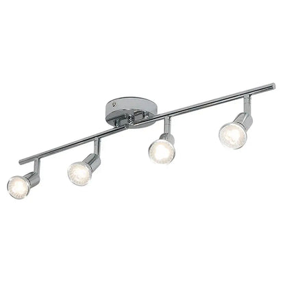 Chrome finished decorbites™ 6 head ceiling light with four adjustable angle spot lamps for living room and bedroom