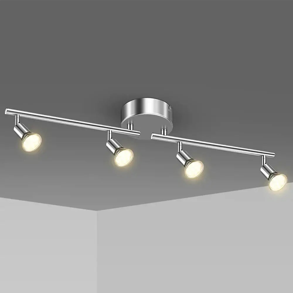 Modern chrome-finished decorbites 6 head led ceiling light with adjustable angle spot lamps for living room and bedroom