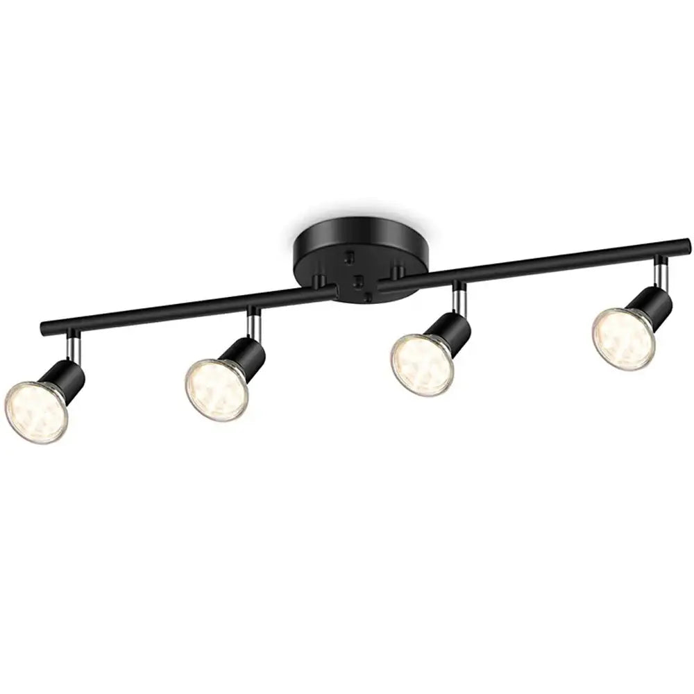 Black modern DecorBites 6 head LED ceiling light with four adjustable angle spot lamps for living room and bedroom use
