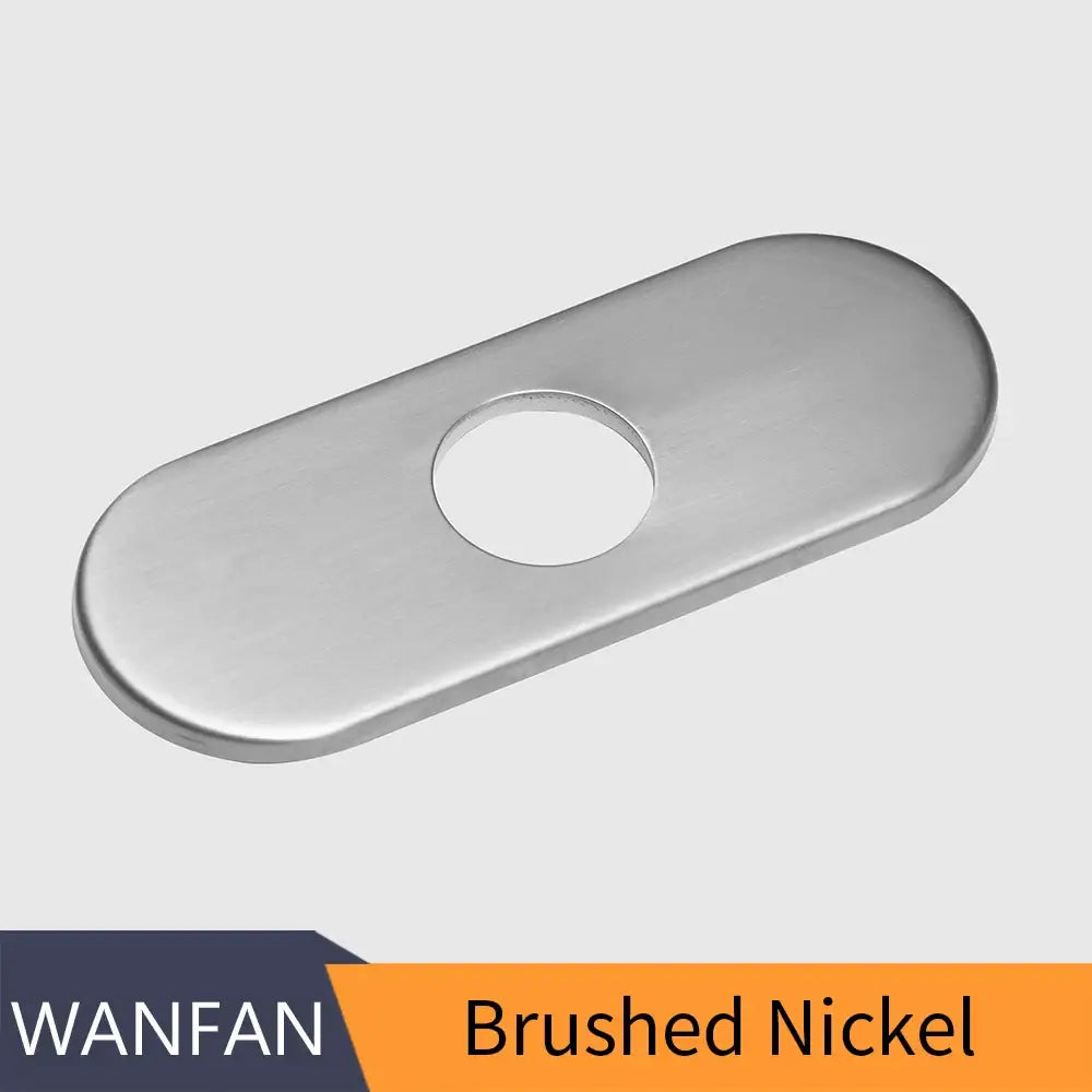 Brushed nickel decorbites 6-inch bathroom sink deck plate with sleek oval design for kitchen faucet escutcheon