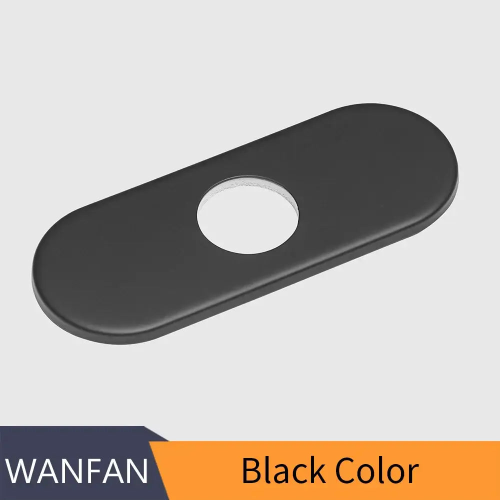 Decorbites 6-inch black matte bathroom sink deck plate with central hole for unused kitchen faucet mounting escutcheon