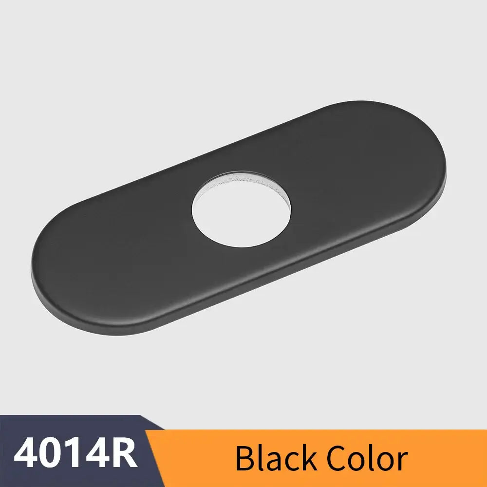 Decorbites™ 6 inch deck plate in black matte oval shape for bathroom faucet sink mounting escutcheon kitchen faucet accessories