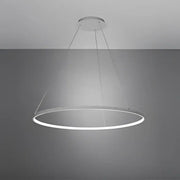 Decorbites 60cm circular led pendant light with a sleek white led ring and chrome mount for dining and living rooms