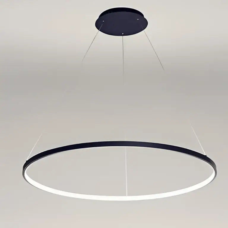 Black circular led pendant light by DecorBites 60cm circular led with sleek modern design and illuminated ring for dining room lighting