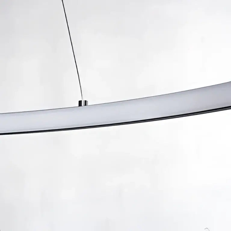 DecorBites 60cm circular led pendant light in white with metallic suspension for dining and living room lighting