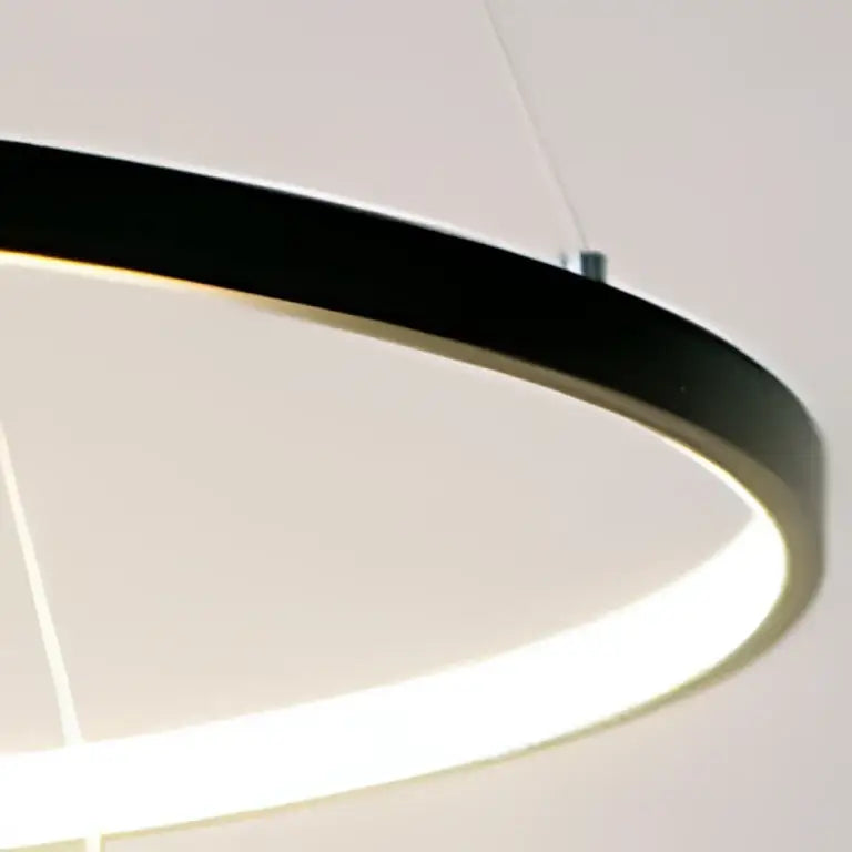 Black circular led pendant light with illuminated inner ring modern design 60cm circular led for dining living room lighting
