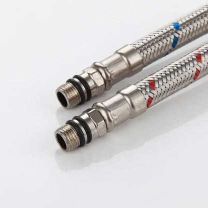 Decorbites 60cm stainless steel plumbing pipes with blue and red accents for hot and cold water supply
