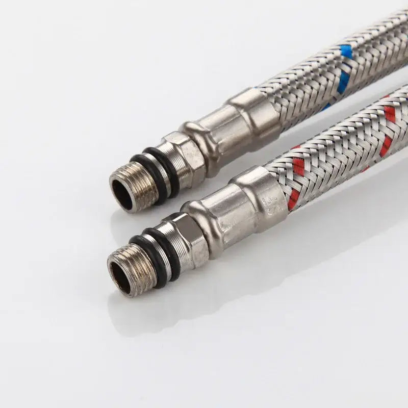 Decorbites 60cm stainless steel plumbing pipes with blue and red accents for hot and cold water supply
