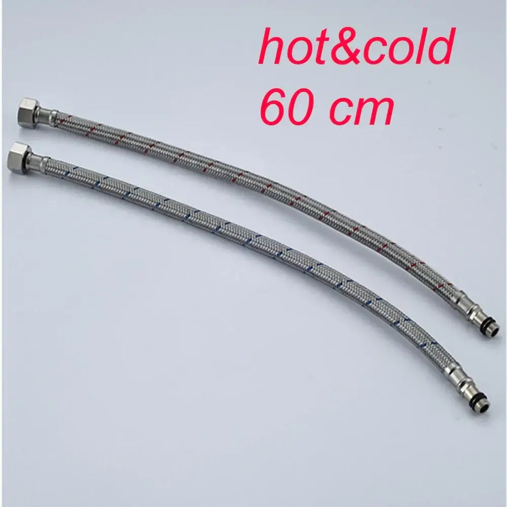 Decorbites 60cm stainless steel plumbing hose with braided design and metallic threaded connectors for hot and cold water