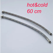 Decorbites 60cm stainless steel plumbing hose with braided design and metallic threaded connectors for hot and cold water